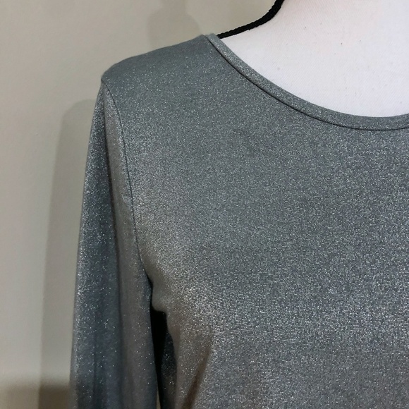 *BANANA REPUBLIC* Gray Metallic Long Sleeve Shirt - Picture 3 of 4